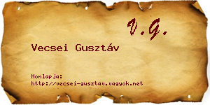 Vecsei Gusztáv névjegykártya